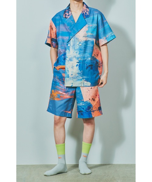 minius（ミニウス）の「【EM(em)】Room wear Half Pants/アートデザインルームウェア/ハーフパンツ（その他パンツ・レディース・イエロー系その他/ブルー系その他2/ブルー系その他・MEDIUM）」の2枚目の写真