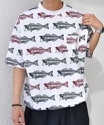 PHATEE（ファッティー）の「【SHIPS any別注】Phatee: オーガニックコットン パターン プリント スピンドル ポケット Tシャツ◇（Tシャツ/カットソー）」