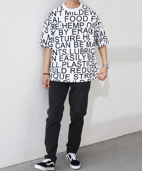 PHATEE(ファッティー)の「【SHIPS any別注】Phatee: オーガニックコットン パターン プリント スピンドル ポケット Tシャツ◇(Tシャツ/カットソー・メンズ・ストーン/ホワイト系/ホワイト・SMALL/MEDIUM/LARGE)」の4枚目の写真