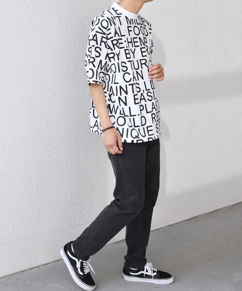 PHATEE(ファッティー)の「【SHIPS any別注】Phatee: オーガニックコットン パターン プリント スピンドル ポケット Tシャツ◇(Tシャツ/カットソー・メンズ・ストーン/ホワイト系/ホワイト・SMALL/MEDIUM/LARGE)」の5枚目の写真