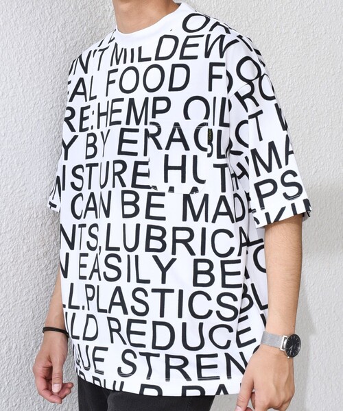 PHATEE(ファッティー)の「【SHIPS any別注】Phatee: オーガニックコットン パターン プリント スピンドル ポケット Tシャツ◇(Tシャツ/カットソー・メンズ・ストーン/ホワイト系/ホワイト・SMALL/MEDIUM/LARGE)」の7枚目の写真