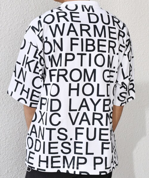 PHATEE(ファッティー)の「【SHIPS any別注】Phatee: オーガニックコットン パターン プリント スピンドル ポケット Tシャツ◇(Tシャツ/カットソー・メンズ・ストーン/ホワイト系/ホワイト・SMALL/MEDIUM/LARGE)」の8枚目の写真