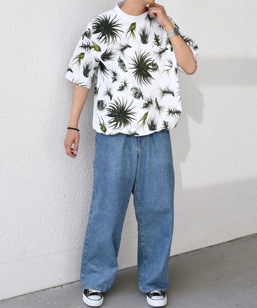 PHATEE(ファッティー)の「【SHIPS any別注】Phatee: オーガニックコットン パターン プリント スピンドル ポケット Tシャツ◇(Tシャツ/カットソー・メンズ・ストーン/ホワイト系/ホワイト・SMALL/MEDIUM/LARGE)」の9枚目の写真