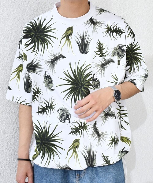 PHATEE(ファッティー)の「【SHIPS any別注】Phatee: オーガニックコットン パターン プリント スピンドル ポケット Tシャツ◇(Tシャツ/カットソー・メンズ・ストーン/ホワイト系/ホワイト・SMALL/MEDIUM/LARGE)」の11枚目の写真