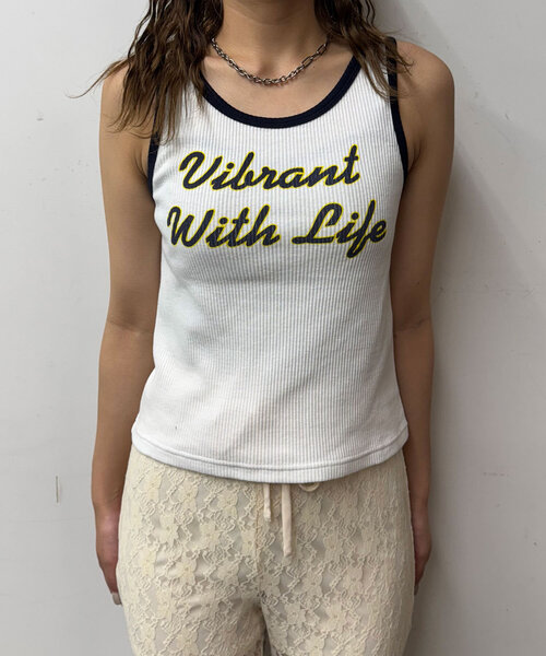 CIAOPANIC(チャオパニック)の「配色リブロゴタンクトップ(キャミソール・レディース・ホワイト/アイボリー/チャコールグレー・ONE SIZE)」の12枚目の写真