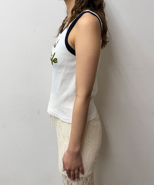 CIAOPANIC(チャオパニック)の「配色リブロゴタンクトップ(キャミソール・レディース・ホワイト/アイボリー/チャコールグレー・ONE SIZE)」の13枚目の写真