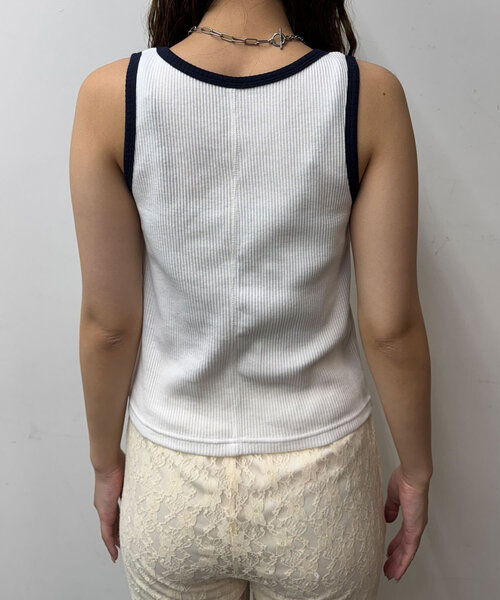 CIAOPANIC(チャオパニック)の「配色リブロゴタンクトップ(キャミソール・レディース・ホワイト/アイボリー/チャコールグレー・ONE SIZE)」の14枚目の写真