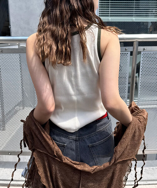 CIAOPANIC(チャオパニック)の「配色リブロゴタンクトップ(キャミソール・レディース・ホワイト/アイボリー/チャコールグレー・ONE SIZE)」の17枚目の写真