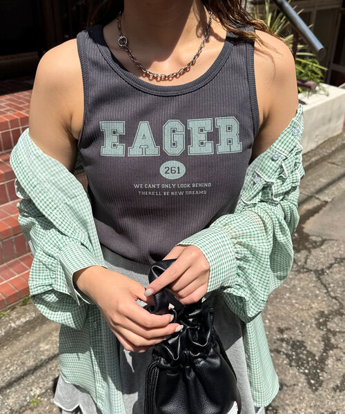 CIAOPANIC(チャオパニック)の「配色リブロゴタンクトップ(キャミソール・レディース・ホワイト/アイボリー/チャコールグレー・ONE SIZE)」の5枚目の写真