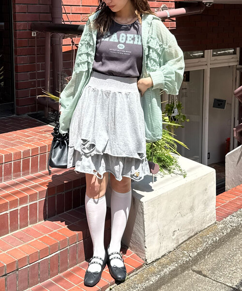 CIAOPANIC(チャオパニック)の「配色リブロゴタンクトップ(キャミソール・レディース・ホワイト/アイボリー/チャコールグレー・ONE SIZE)」の7枚目の写真