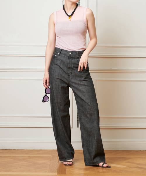 IENA LA BOUCLE(イエナラブークル)の「《追加》IENA LA BOUCLE 水撚りガスフライスノースリーブ(Tシャツ/カットソー・レディース・ホワイト/ブラウン/ピンク/ブラック・FREE)」の9枚目の写真