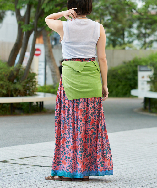 追加》IENA LA BOUCLE 水撚りガスフライスノースリーブ（Tシャツ