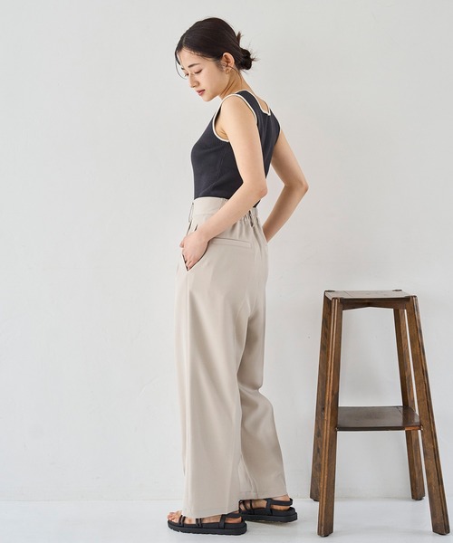 mil(ミル)の「ハイウエスト センタープレスパンツ(その他パンツ・レディース・チャコールグレー/ライトベージュ/グレイッシュベージュ・S-Short/M-Short/S-Regular)」の10枚目の写真