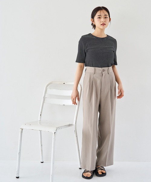 ハイウエスト センタープレスパンツ（その他パンツ）｜mil（ミル