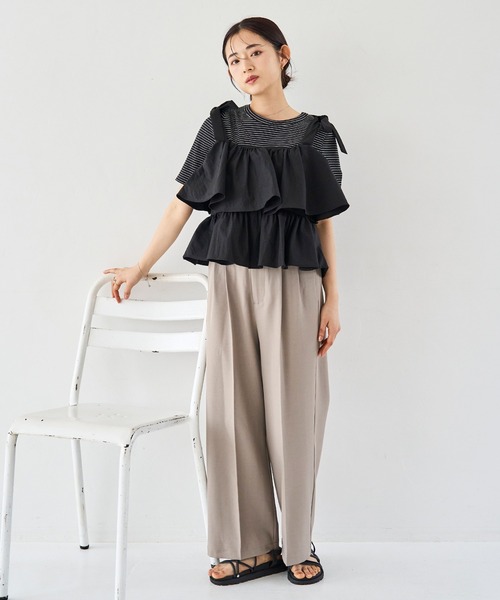 mil(ミル)の「ハイウエスト センタープレスパンツ(その他パンツ・レディース・チャコールグレー/ライトベージュ/グレイッシュベージュ・S-Short/M-Short/S-Regular)」の21枚目の写真