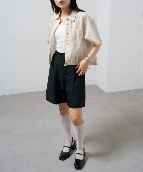 セール】【POLO BCS】Pony embroidery striped shirts / ワン