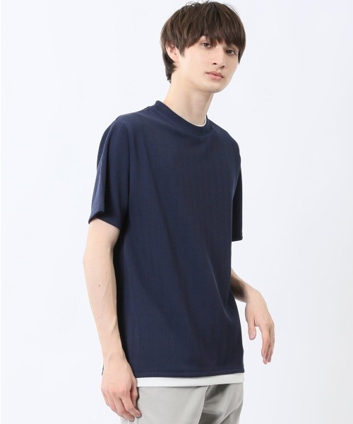 MARQUES ALMEIDA 半袖Tシャツ ダークブルー/ベージュ セール】【ウォッシャブル】m.f.エディトリアル メンズ