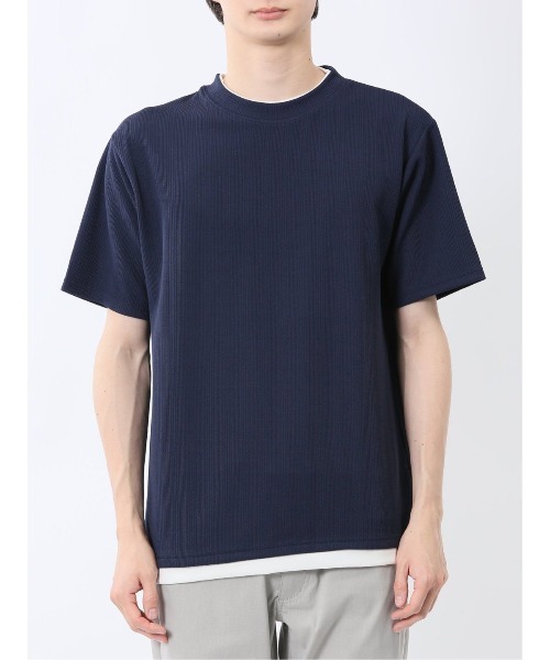 tシャツ 「カタログ掲載品」「ウォッシャブル」ダブルストライプコンビカットソー レディース パッチワークストライプカットソー(カットソー・Tシャツ