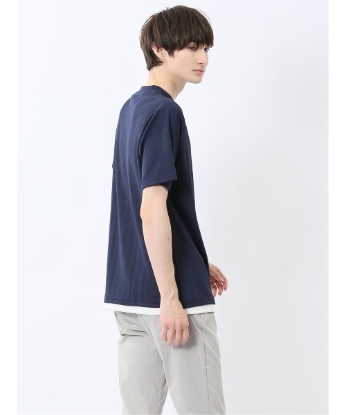 m.f.editorial(エムエフエディトリアル)の「【ストレッチ】m.f.エディトリアル メンズ ストライプ ジャガード クルーネック 半袖 Tシャツ(Tシャツ/カットソー・メンズ・ネイビー/アイボリー/ベージュ・MEDIUM/LARGE/X-LARGE)」の13枚目の写真