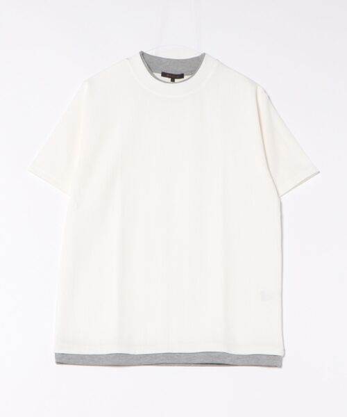 m.f.editorial(エムエフエディトリアル)の「【ストレッチ】m.f.エディトリアル メンズ ストライプ ジャガード クルーネック 半袖 Tシャツ(Tシャツ/カットソー・メンズ・ネイビー/アイボリー/ベージュ・MEDIUM/LARGE/X-LARGE)」の15枚目の写真