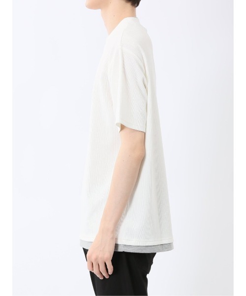 m.f.editorial(エムエフエディトリアル)の「【ストレッチ】m.f.エディトリアル メンズ ストライプ ジャガード クルーネック 半袖 Tシャツ(Tシャツ/カットソー・メンズ・ネイビー/アイボリー/ベージュ・MEDIUM/LARGE/X-LARGE)」の17枚目の写真