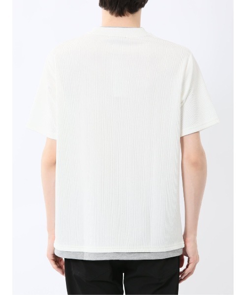 m.f.editorial(エムエフエディトリアル)の「【ストレッチ】m.f.エディトリアル メンズ ストライプ ジャガード クルーネック 半袖 Tシャツ(Tシャツ/カットソー・メンズ・ネイビー/アイボリー/ベージュ・MEDIUM/LARGE/X-LARGE)」の18枚目の写真