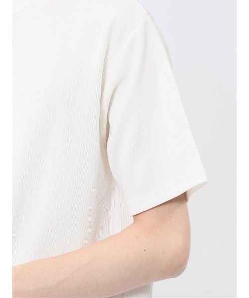 m.f.editorial(エムエフエディトリアル)の「【ストレッチ】m.f.エディトリアル メンズ ストライプ ジャガード クルーネック 半袖 Tシャツ(Tシャツ/カットソー・メンズ・ネイビー/アイボリー/ベージュ・MEDIUM/LARGE/X-LARGE)」の20枚目の写真