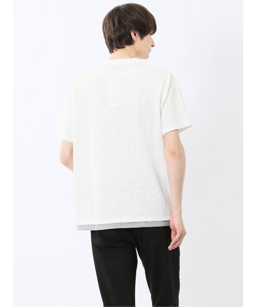 m.f.editorial(エムエフエディトリアル)の「【ストレッチ】m.f.エディトリアル メンズ ストライプ ジャガード クルーネック 半袖 Tシャツ(Tシャツ/カットソー・メンズ・ネイビー/アイボリー/ベージュ・MEDIUM/LARGE/X-LARGE)」の22枚目の写真