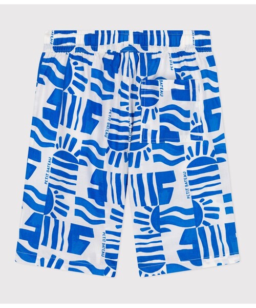 PETIT BATEAU(プチバトー)の「バミューダパンツ(その他パンツ・キッズ・ホワイト×ブルー・5YEAR/4YEAR/3YEAR)」の3枚目の写真