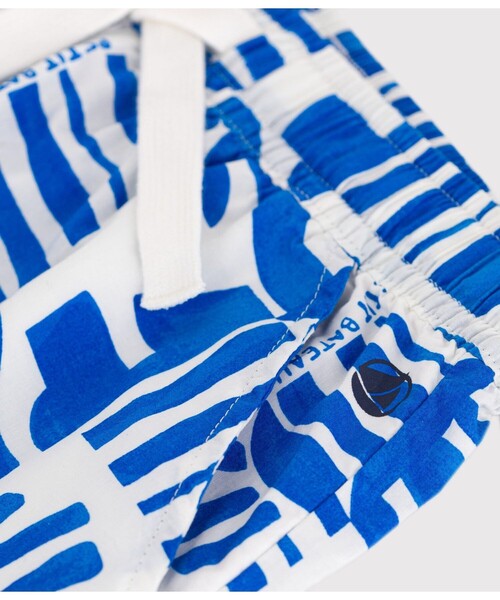 PETIT BATEAU(プチバトー)の「バミューダパンツ(その他パンツ・キッズ・ホワイト×ブルー・5YEAR/4YEAR/3YEAR)」の2枚目の写真