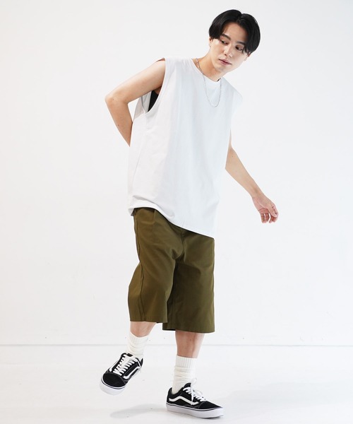 En serio TOKYO(エンソリオトーキョー)の「ベーシックノースリーブカットソー(Tシャツ/カットソー・メンズ・オフホワイト/グレー/ブラック/ベージュ・MEDIUM/LARGE/X-LARGE)」の6枚目の写真