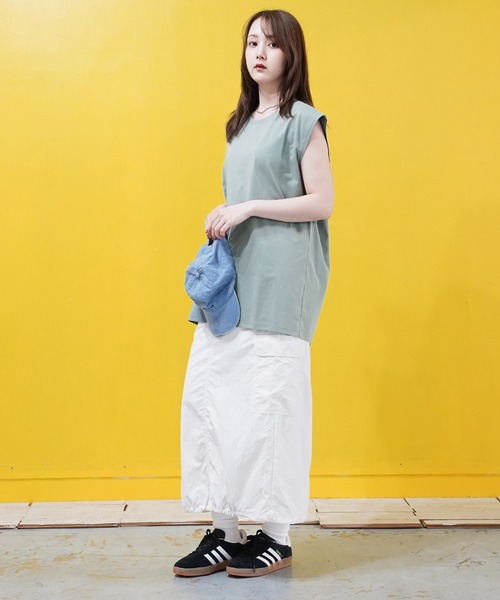 セール】ベーシックノースリーブカットソー（Tシャツ/カットソー