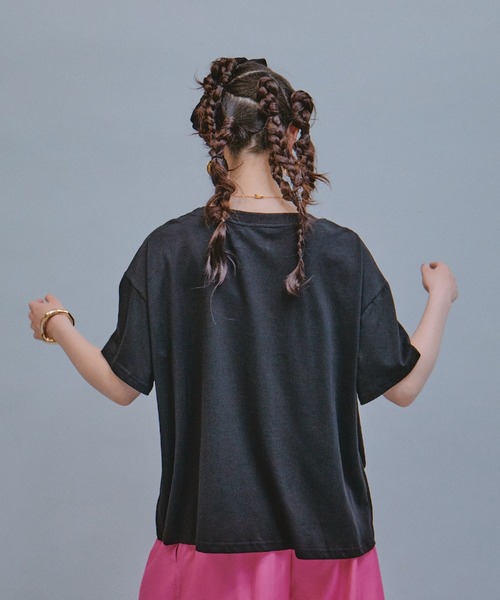manana suerte(マニャーナスエルテ)の「アシンメトリードロストTシャツ(Tシャツ/カットソー・レディース・ホワイト/ブラック・FREE)」の20枚目の写真