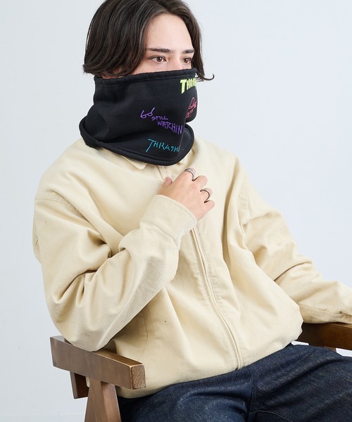 THRASHER(スラッシャー)の「【THRASHER】THRASHER マルチロゴスウェットネックウォーマー YMY(ネックウォーマー/スヌード・メンズ・ブラック系1/ブラック/グレー・FREE)」の13枚目の写真
