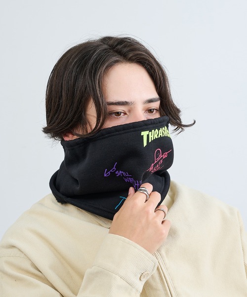 THRASHER(スラッシャー)の「【THRASHER】THRASHER マルチロゴスウェットネックウォーマー YMY(ネックウォーマー/スヌード・メンズ・ブラック系1/ブラック/グレー・FREE)」の8枚目の写真