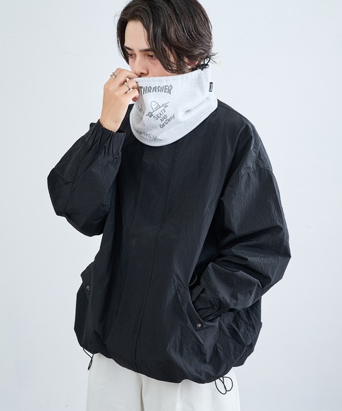 THRASHER(スラッシャー)の「【THRASHER】THRASHER マルチロゴスウェットネックウォーマー YMY(ネックウォーマー/スヌード・メンズ・ブラック系1/ブラック/グレー・FREE)」の17枚目の写真