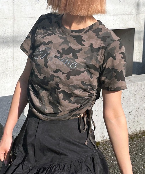 スパイラルガール SPIRALGIRL ラインストーンちびTシャツ （ブラック） Orion/オリオン】ラインストーンちびTシャツ SPIRALGIRL