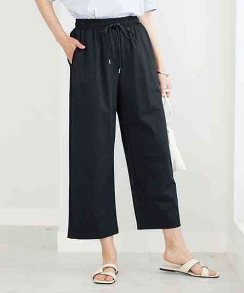 BELLUNA PLUS(ベルーナ)の「ヒンヤリ爽快!イージーワイドパンツ(その他パンツ・レディース・カーキ/ブラック・MEDIUM/X-LARGE/LARGE)」の2枚目の写真