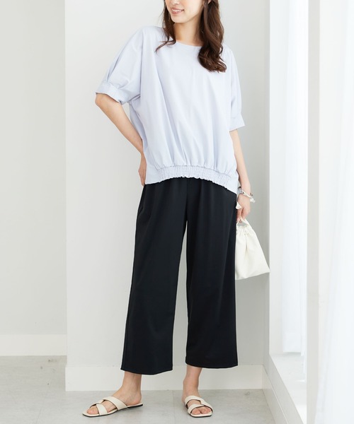 BELLUNA PLUS(ベルーナ)の「ヒンヤリ爽快!イージーワイドパンツ(その他パンツ・レディース・カーキ/ブラック・MEDIUM/X-LARGE/LARGE)」の8枚目の写真