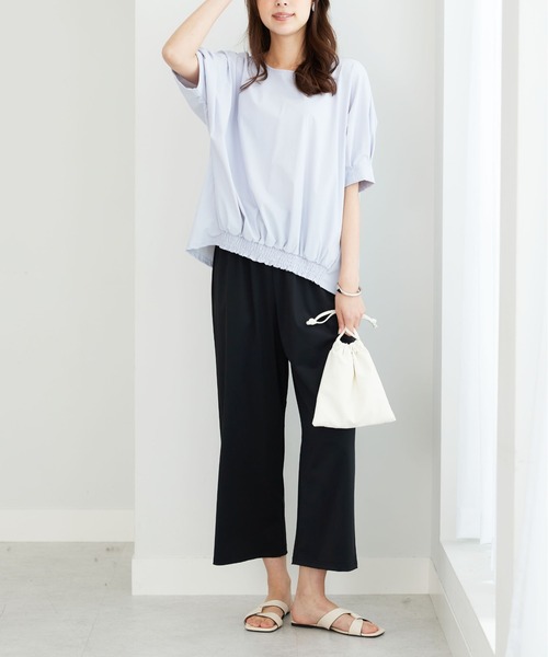 BELLUNA PLUS(ベルーナ)の「ヒンヤリ爽快!イージーワイドパンツ(その他パンツ・レディース・カーキ/ブラック・MEDIUM/X-LARGE/LARGE)」の3枚目の写真