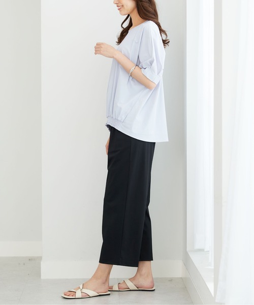 BELLUNA PLUS(ベルーナ)の「ヒンヤリ爽快!イージーワイドパンツ(その他パンツ・レディース・カーキ/ブラック・MEDIUM/X-LARGE/LARGE)」の6枚目の写真