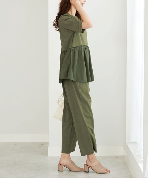 BELLUNA PLUS(ベルーナ)の「ヒンヤリ爽快!イージーワイドパンツ(その他パンツ・レディース・カーキ/ブラック・MEDIUM/X-LARGE/LARGE)」の15枚目の写真