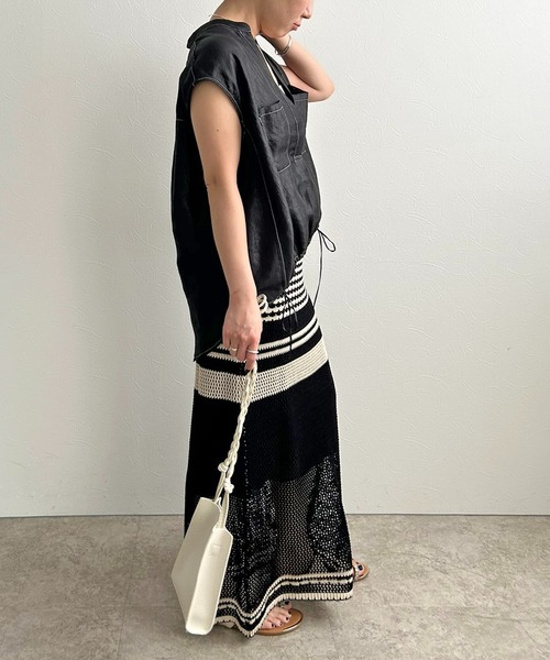 LHELBIE（レルビエ）の「スキッパードロストシャツ（シャツ/ブラウス・レディース・ライトグレー/ブラウン/ブラック・M）」の18枚目の写真