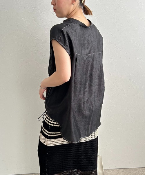 LHELBIE（レルビエ）の「スキッパードロストシャツ（シャツ/ブラウス・レディース・ライトグレー/ブラウン/ブラック・M）」の22枚目の写真