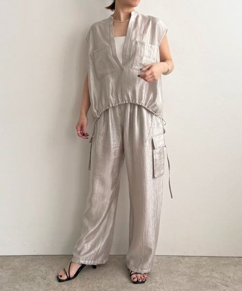 LHELBIE（レルビエ）の「スキッパードロストシャツ（シャツ/ブラウス・レディース・ライトグレー/ブラウン/ブラック・M）」の9枚目の写真