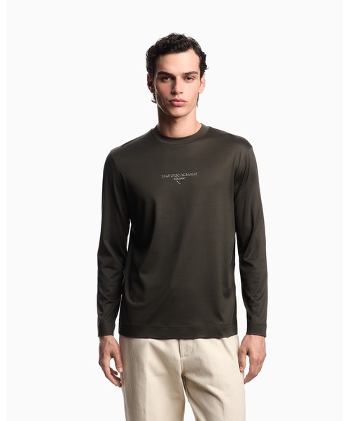 EMPORIO ARMANI(エンポリオアルマーニ)の「【エンポリオ アルマーニ】トップス リヨセル混紡ジャージー 3Dエフェクトロゴ(Tシャツ/カットソー・メンズ・オフホワイト/ブラック/ネイビー/ダークカーキ・X-LARGE/SMALL/MEDIUM/LARGE/X-SMALL/XX-LARGE)」の4枚目の写真