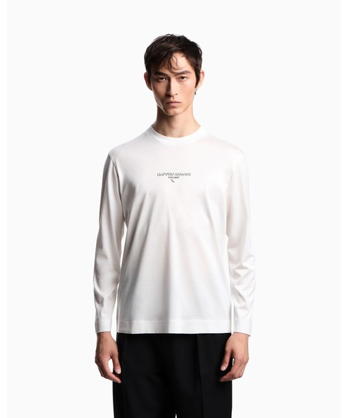 EMPORIO ARMANI(エンポリオアルマーニ)の「【エンポリオ アルマーニ】トップス リヨセル混紡ジャージー 3Dエフェクトロゴ(Tシャツ/カットソー・メンズ・オフホワイト/ブラック/ネイビー/ダークカーキ・X-LARGE/SMALL/MEDIUM/LARGE/X-SMALL/XX-LARGE)」の2枚目の写真