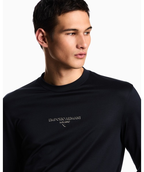 EMPORIO ARMANI(エンポリオアルマーニ)の「【エンポリオ アルマーニ】トップス リヨセル混紡ジャージー 3Dエフェクトロゴ(Tシャツ/カットソー・メンズ・オフホワイト/ブラック/ネイビー/ダークカーキ・X-LARGE/SMALL/MEDIUM/LARGE/X-SMALL/XX-LARGE)」の15枚目の写真