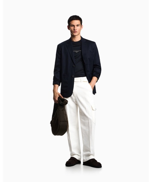 EMPORIO ARMANI(エンポリオアルマーニ)の「【エンポリオ アルマーニ】トップス リヨセル混紡ジャージー 3Dエフェクトロゴ(Tシャツ/カットソー・メンズ・オフホワイト/ブラック/ネイビー/ダークカーキ・X-LARGE/SMALL/MEDIUM/LARGE/X-SMALL/XX-LARGE)」の17枚目の写真