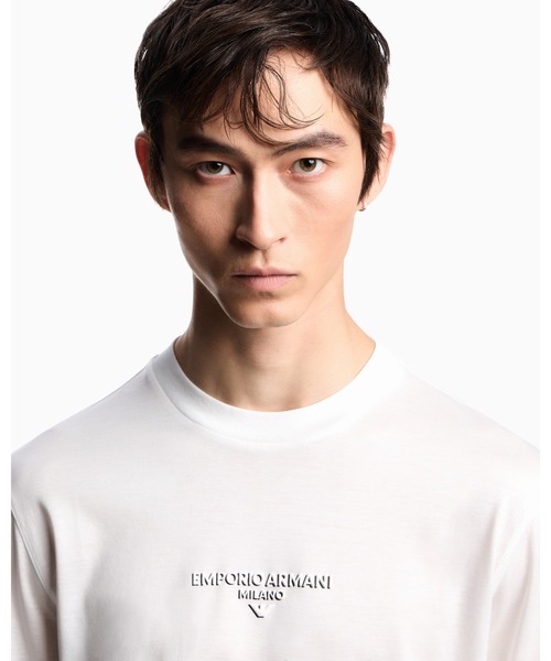 EMPORIO ARMANI(エンポリオアルマーニ)の「【エンポリオ アルマーニ】トップス リヨセル混紡ジャージー 3Dエフェクトロゴ(Tシャツ/カットソー・メンズ・オフホワイト/ブラック/ネイビー/ダークカーキ・X-LARGE/SMALL/MEDIUM/LARGE/X-SMALL/XX-LARGE)」の11枚目の写真